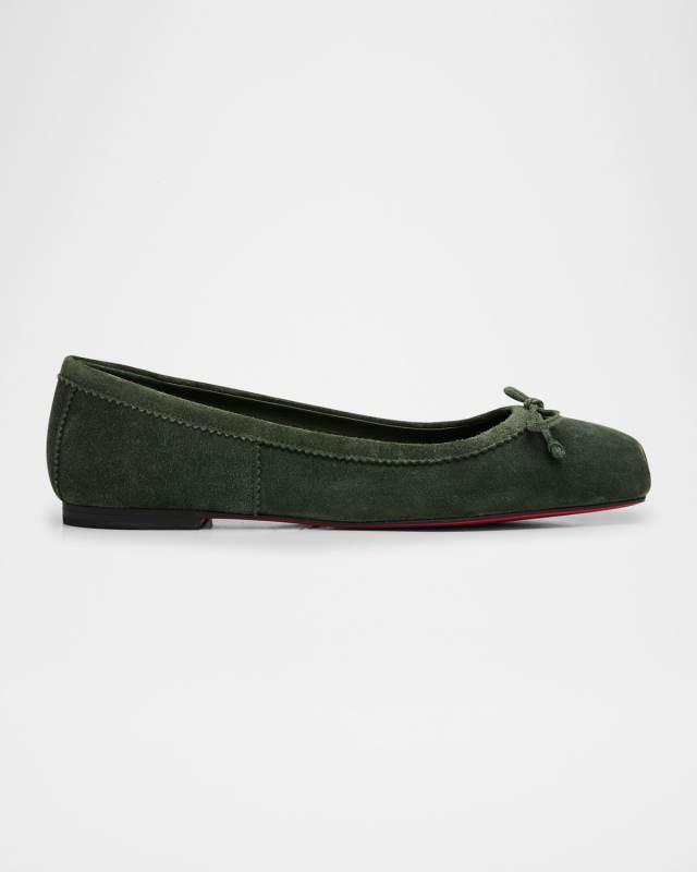 Mamadrague Velour Red Sole Ballerina Flats