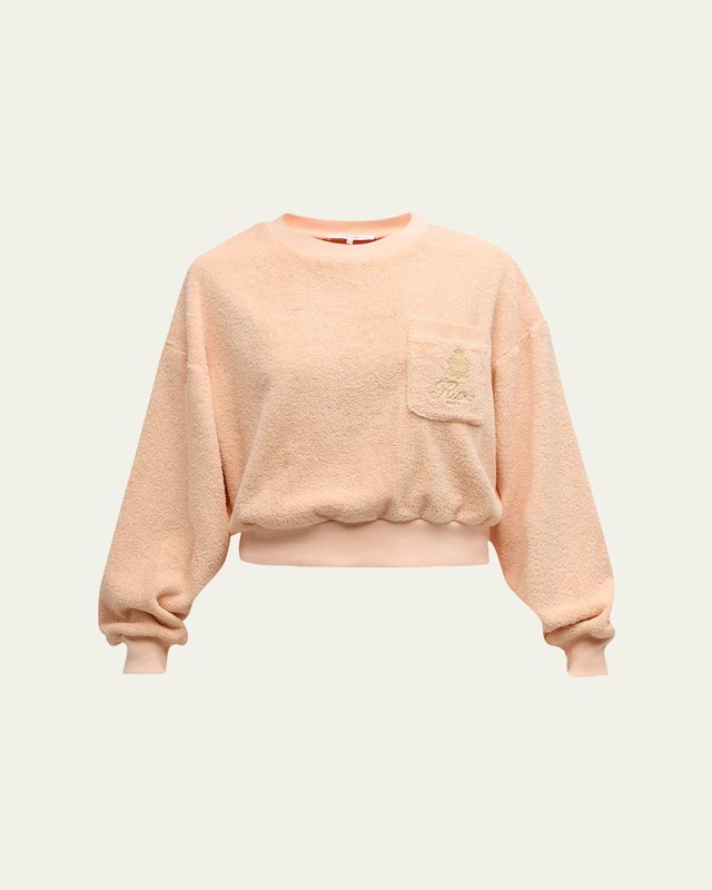 FRAME x Ritz Paris Cropped Cotton-Terry Sweatshirt