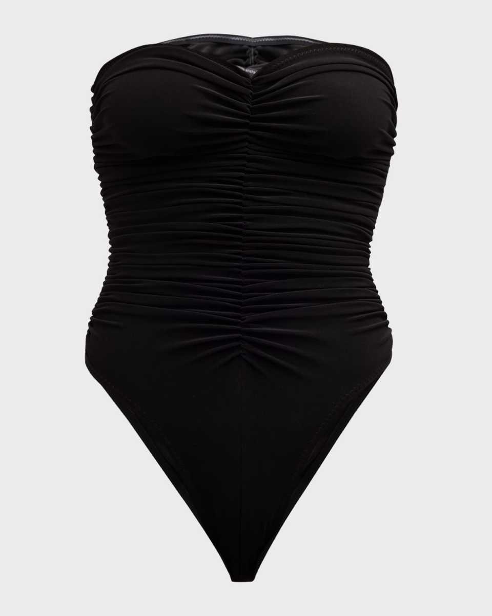 Marissa Strapless Shirred One-Piece Swimsuit