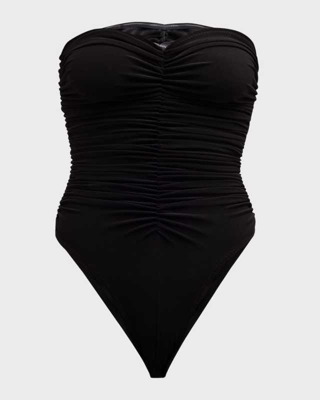 Marissa Strapless Shirred One-Piece Swimsuit