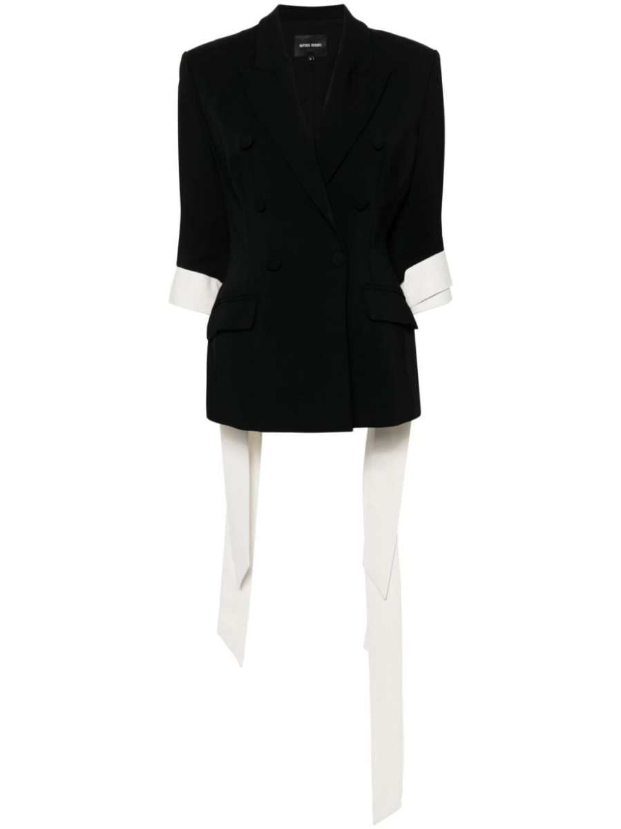 ruffle-detail double-breasted blazer