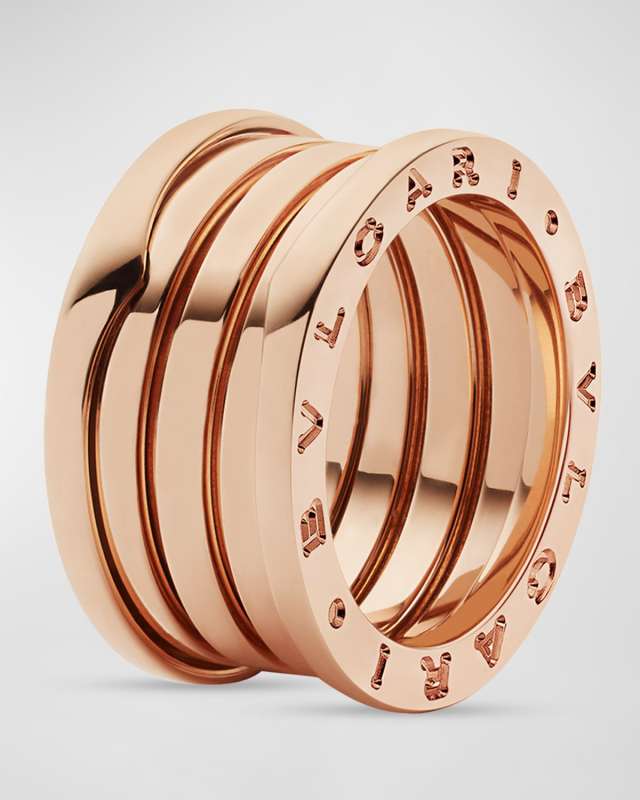 B. Zero1 18k Rose Gold 4-Band Ring, Size
