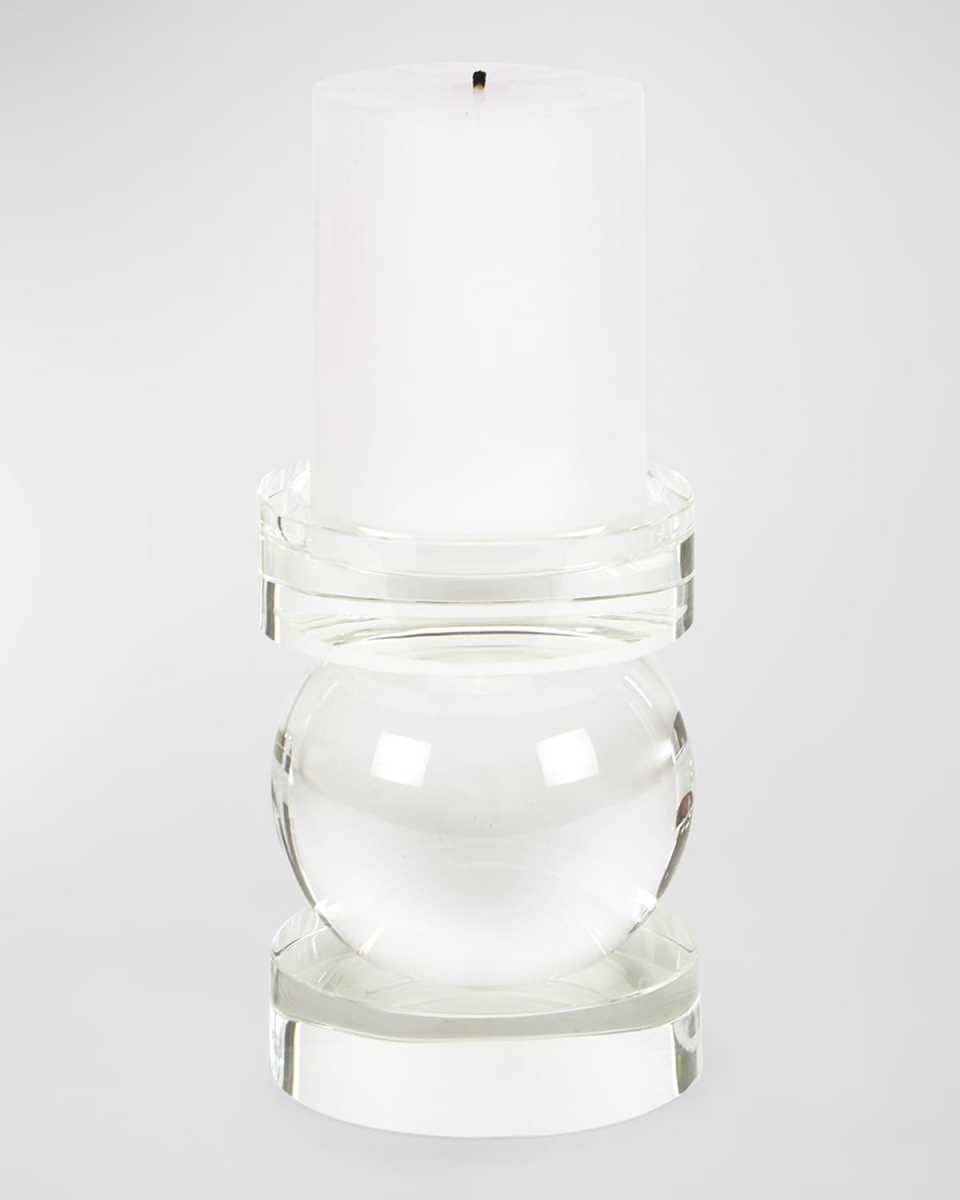 Clear Crystal Sphere Candle Pillar Small