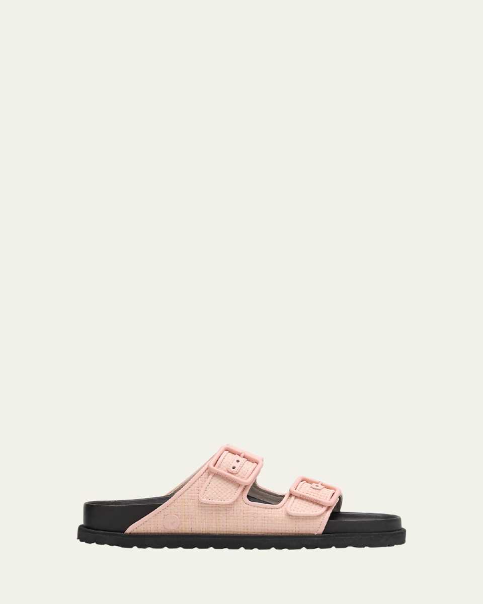Milano Raffia Dual-Buckle Slide Sandals