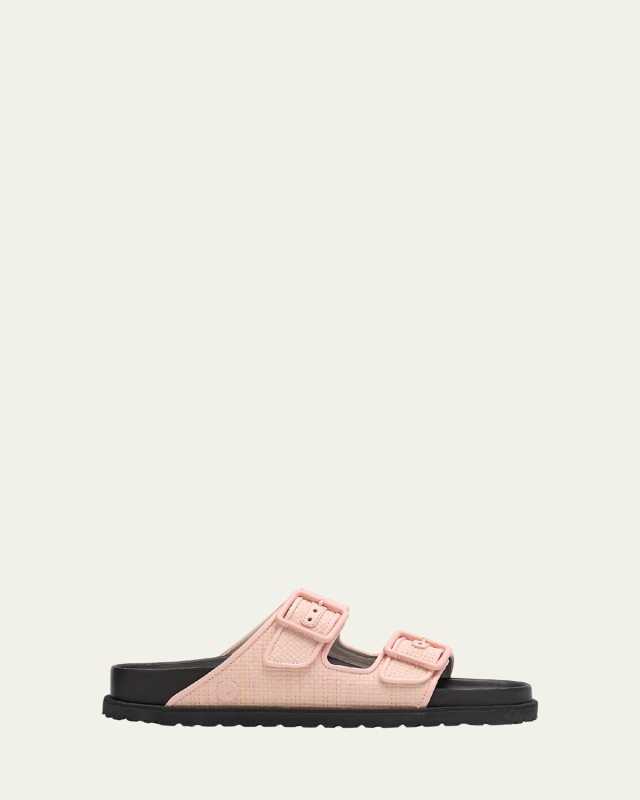 Milano Raffia Dual-Buckle Slide Sandals