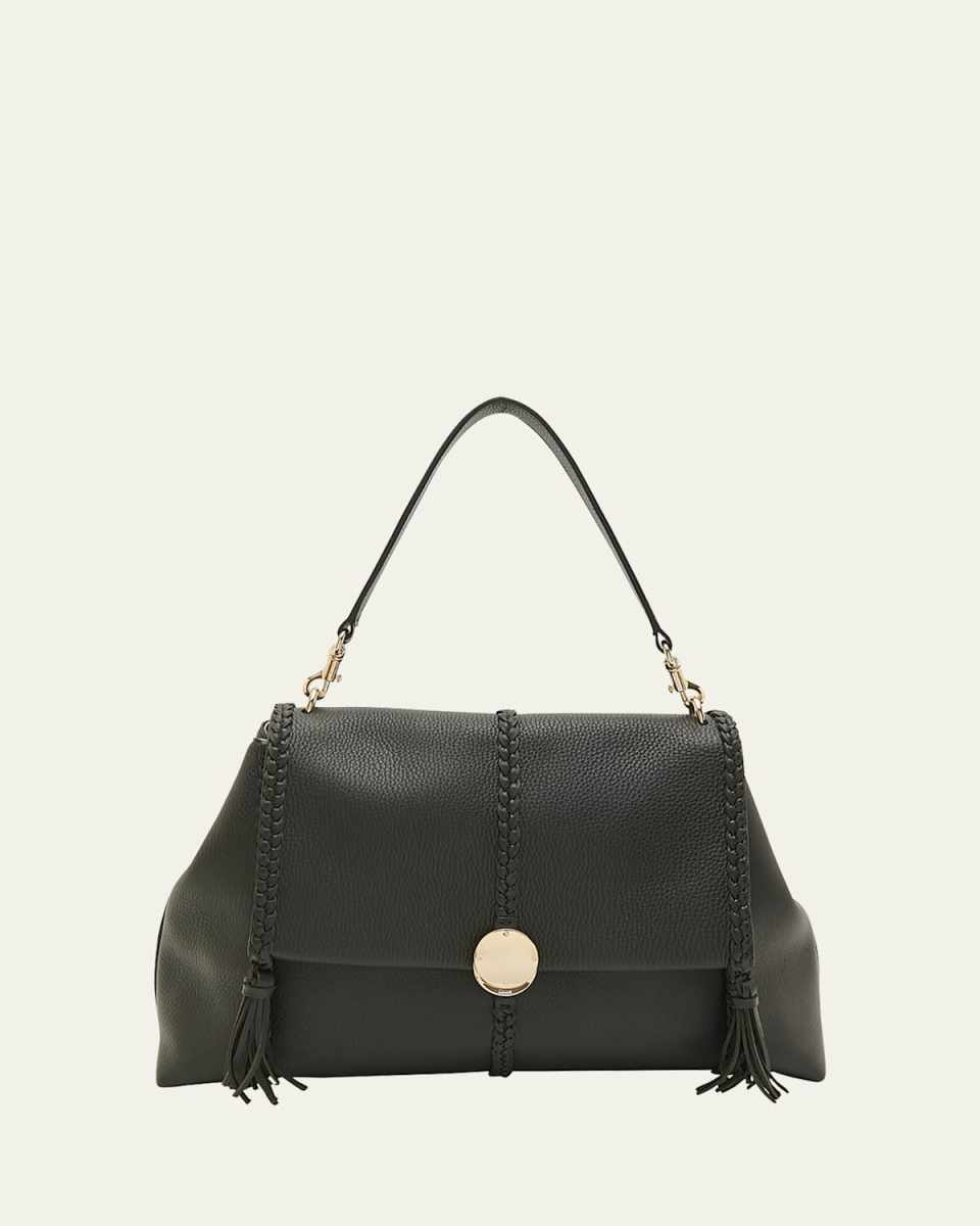 Penelope Large Top-Handle Bag in Smooth Grained Leather