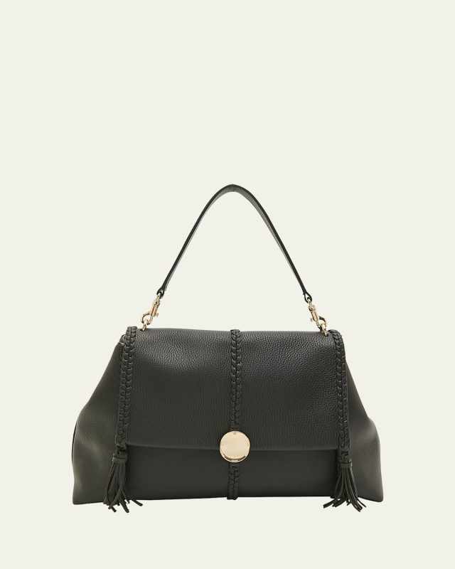 Penelope Large Top-Handle Bag in Smooth Grained Leather