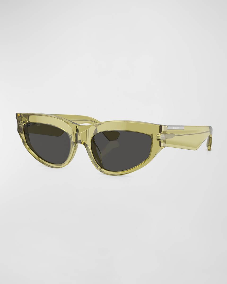 Beveled Acetate & Plastic Cat-Eye Sunglasses