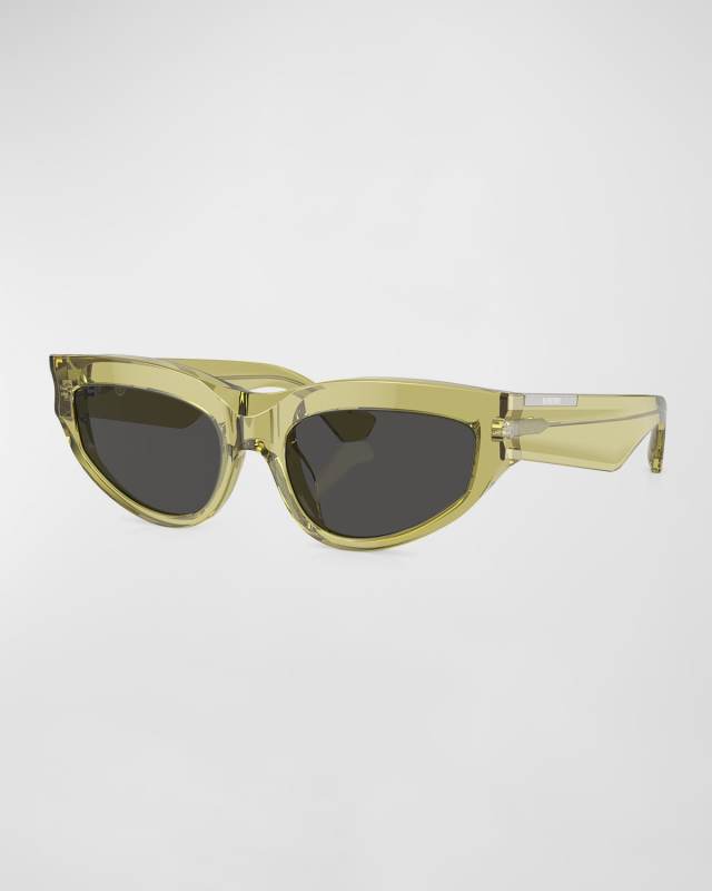 Beveled Acetate & Plastic Cat-Eye Sunglasses