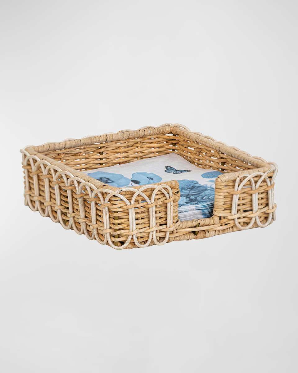 Provence Rattan Luncheon Napkin Holder - Whitewash