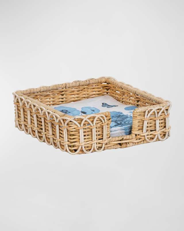Provence Rattan Luncheon Napkin Holder - Whitewash
