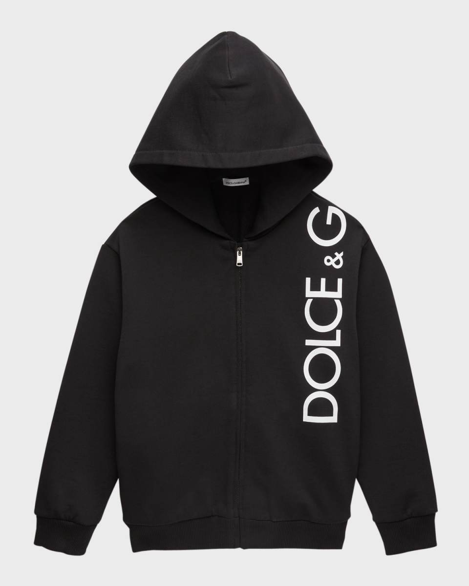 Boy's Vertical Logo-Print Hoodie, Size 4-