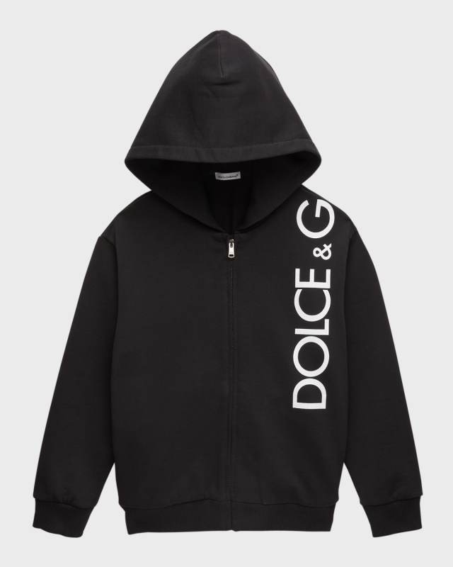 Boy's Vertical Logo-Print Hoodie, Size 4-