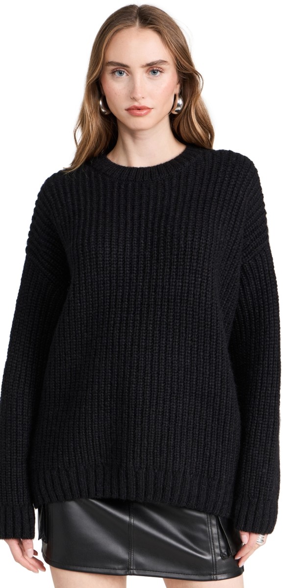 ANINE BING Sydney Crew Sweater Black