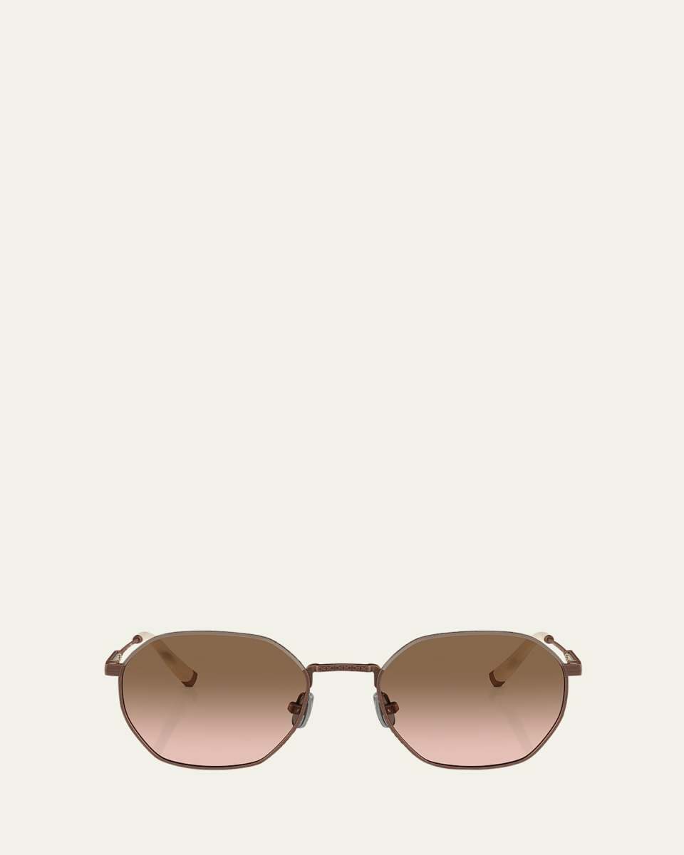 Semi-Rimmed Titanium Round Sunglasses