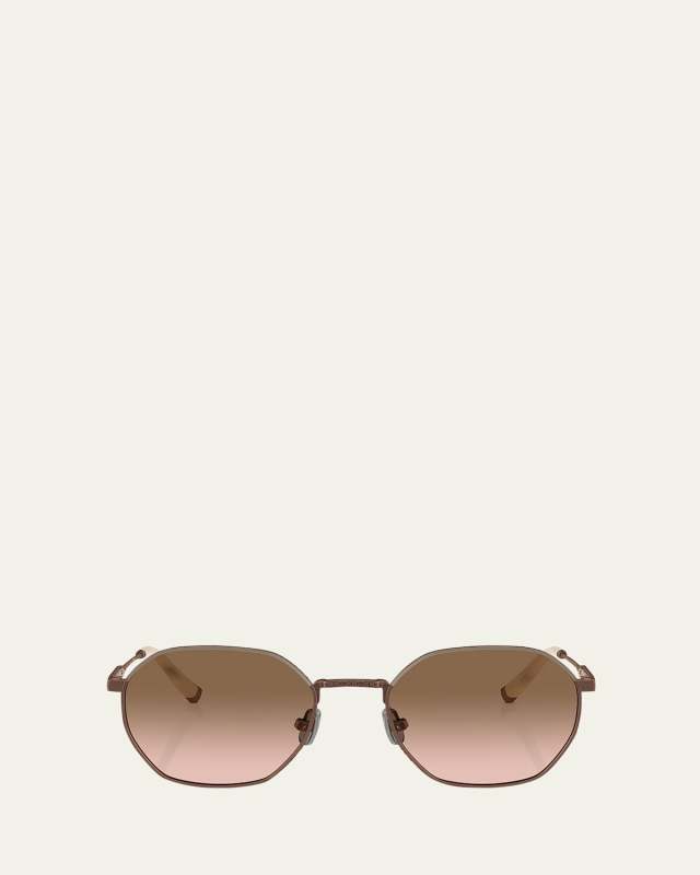 Semi-Rimmed Titanium Round Sunglasses