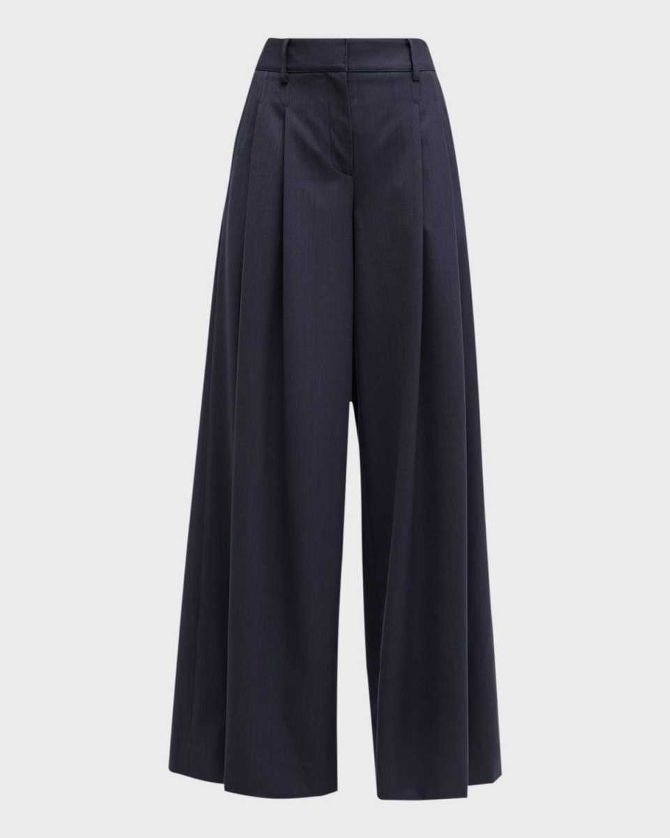 New Didi Pleated Wide-Leg Wool Pants