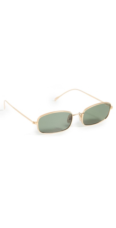Illesteva Flushing Gold Sunglasses Gold w/ Olive Flat Lenses
