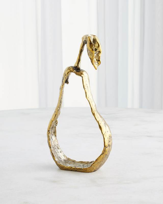 Brass Pear Silhouette Decor