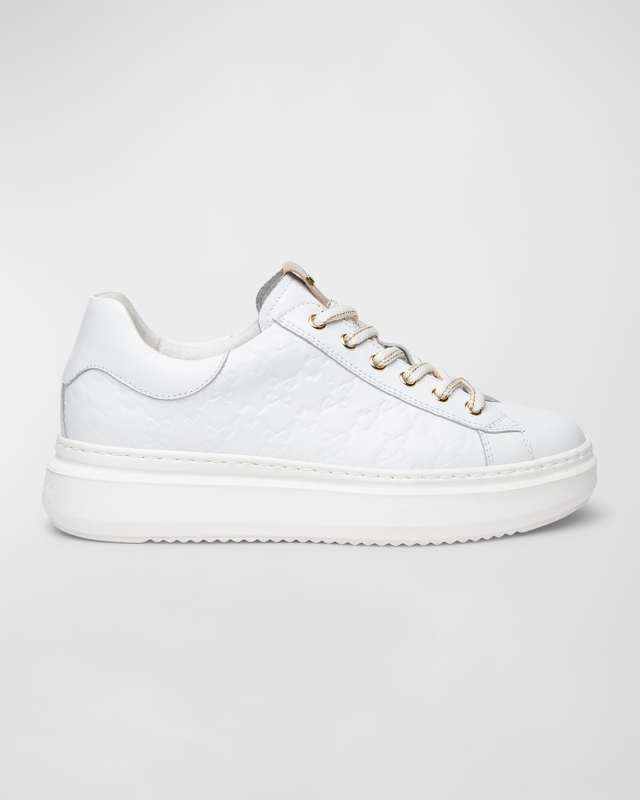 Clean Embossed Logo Low-Top Sneakers