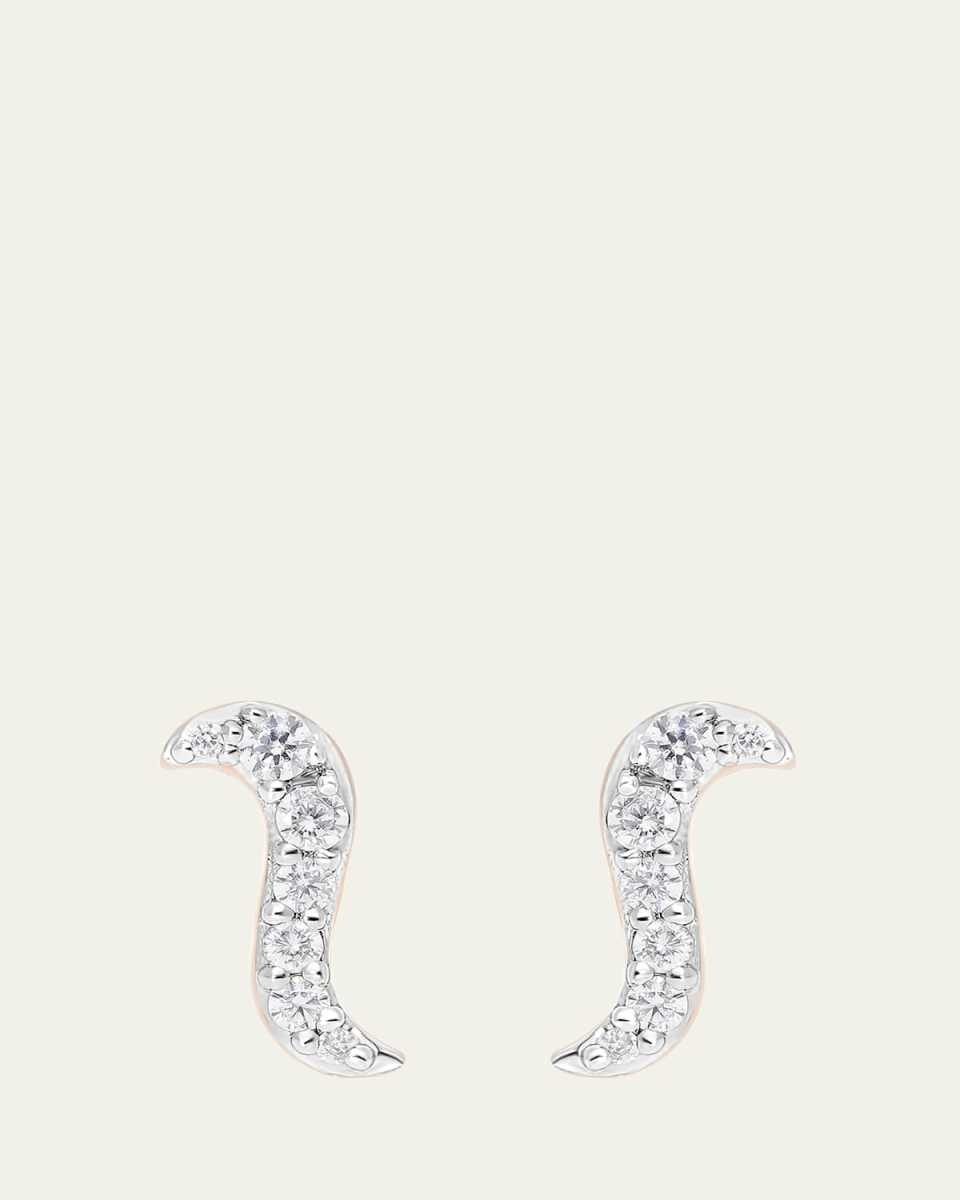 18K Rose Gold Radiant Stud Earrings with Diamonds