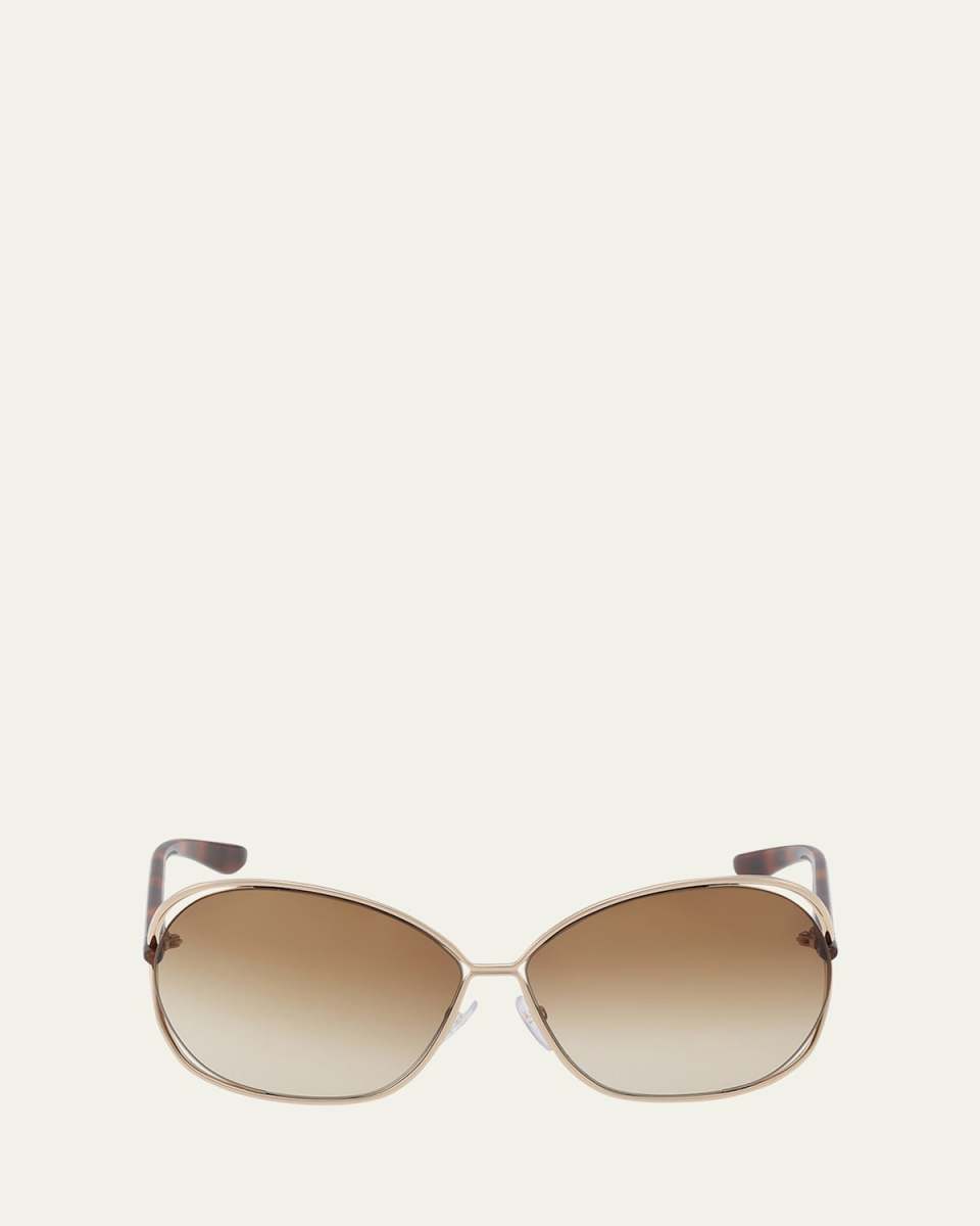 Carla Cut-Out Metal & Acetate Round Sunglasses