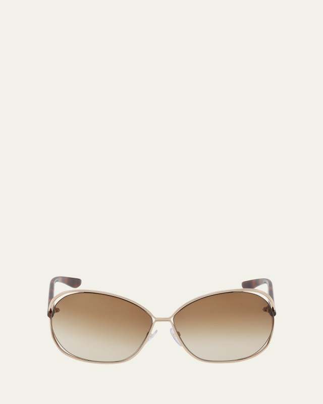 Carla Cut-Out Metal & Acetate Round Sunglasses
