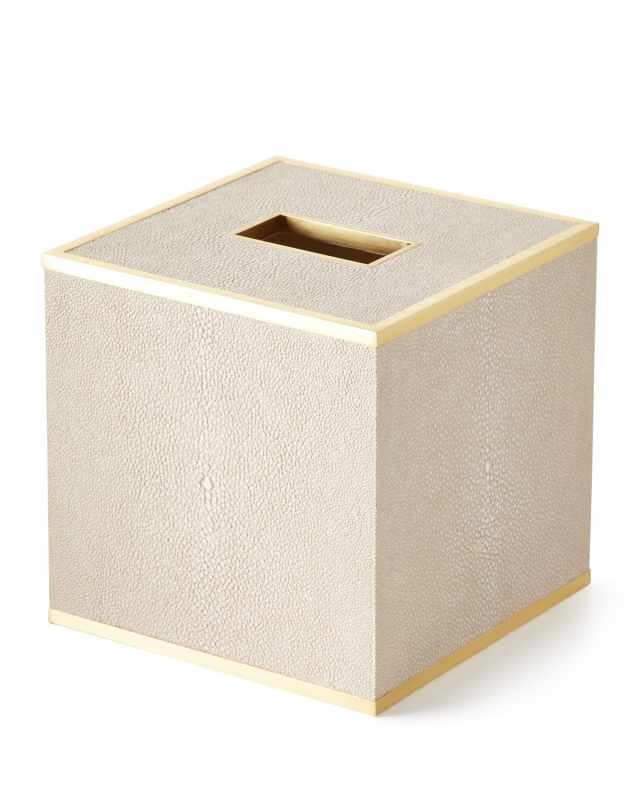 Classic Faux Shagreen Tissue Box Holder