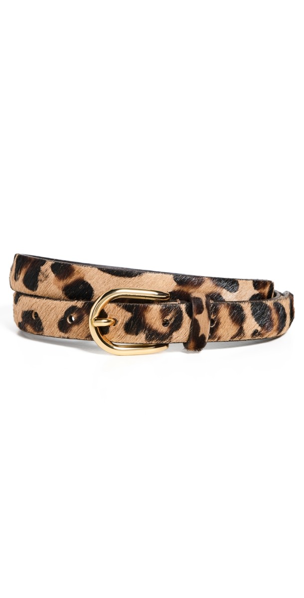Anderson's Narrow Calf Hair Belt Leopard