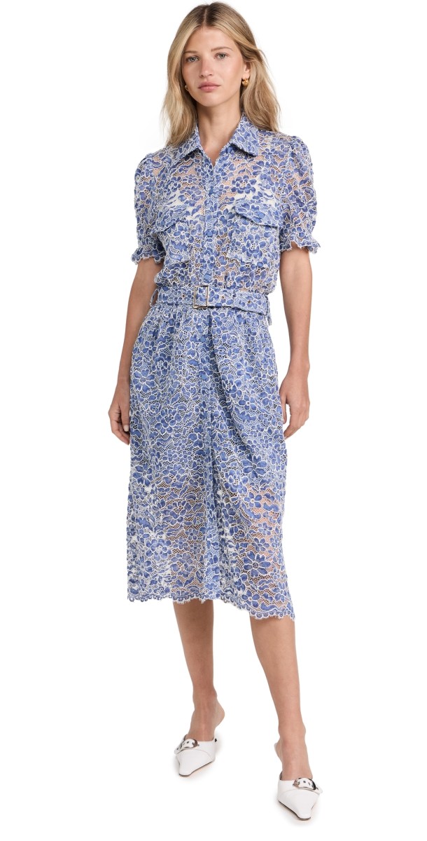 Generation Love Claudia Lace Dress Blue/White