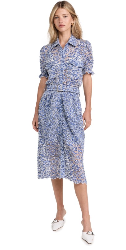 Generation Love Claudia Lace Dress Blue/White