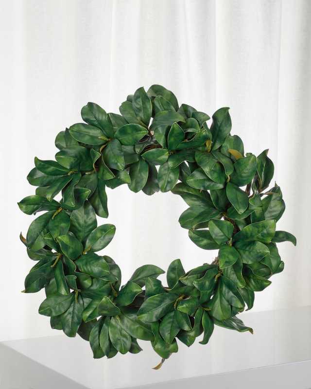 Magnolia Wreath, Green, 34"