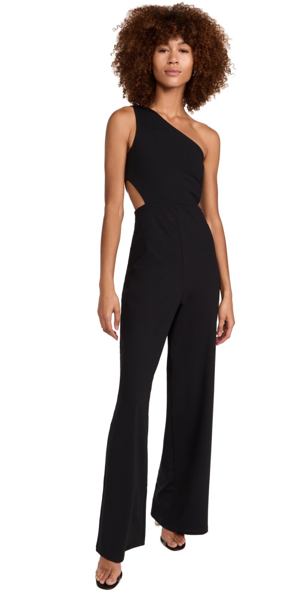 Susana Monaco One Arm Cut Out Jumpsuit Black