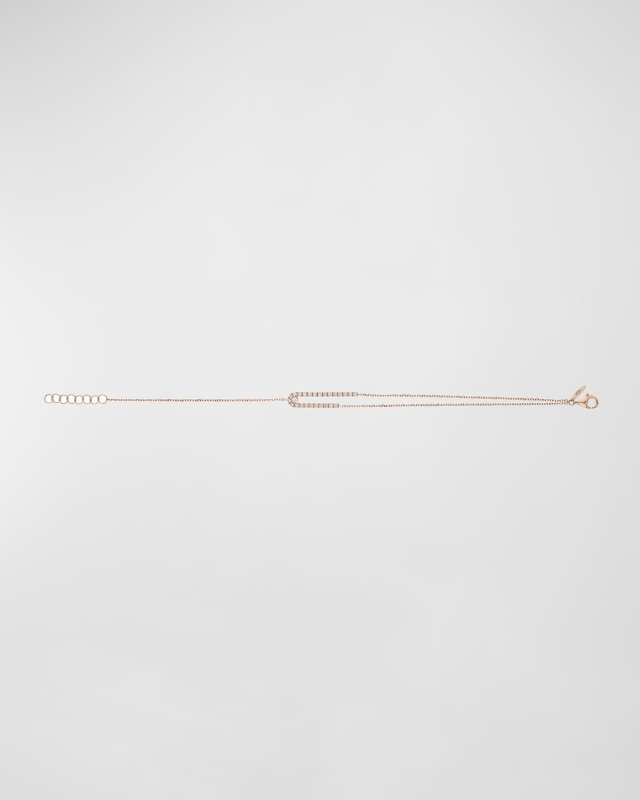 18K Rose Gold Soft Bracelet with Diamonds