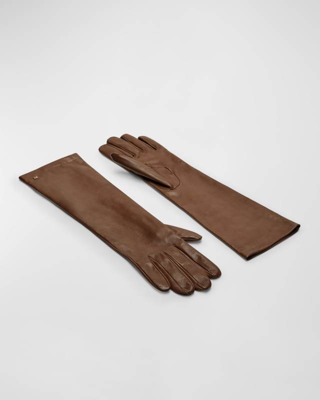 Afidee Brown Lamb Leather Gloves