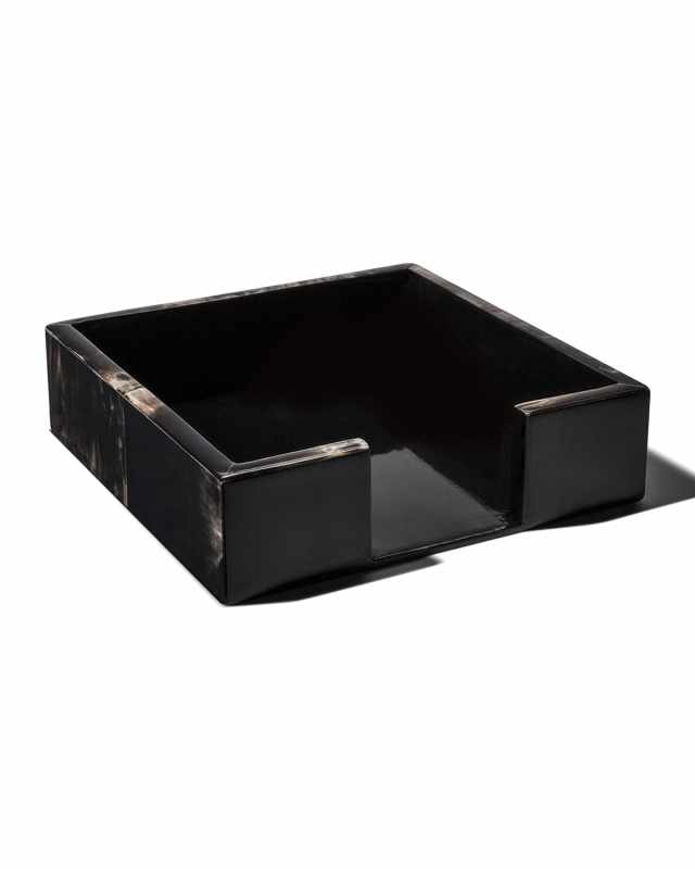 Horn Veneer Large Dinner Napkin Holder