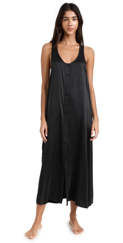Lunya Washable Silk Tank Dress Immersed Black
