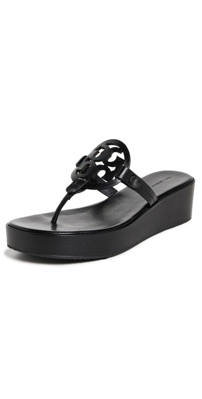 Tory Burch Miller Wedge Sandals 25mm Perfect Black