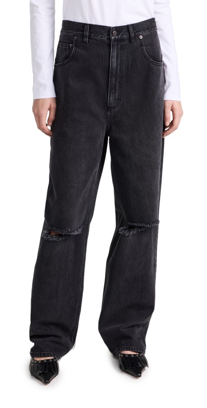 Tibi Vintage Wash Black Denim Ryder Jeans Vintage Black
