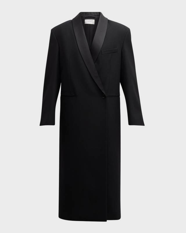 Sciur Double-Breasted Long Wool Coat