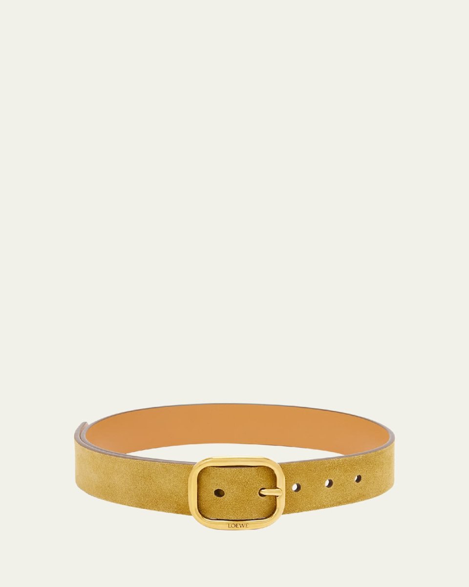 Calf Leather Curved Buckle Belt