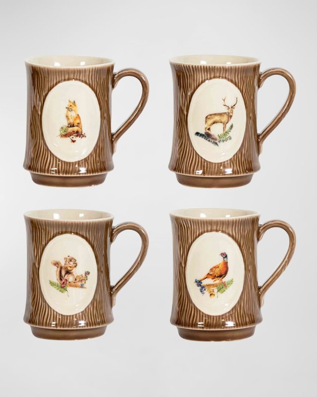 Forest Walk Assorted Animal Mugs, Set of 4
