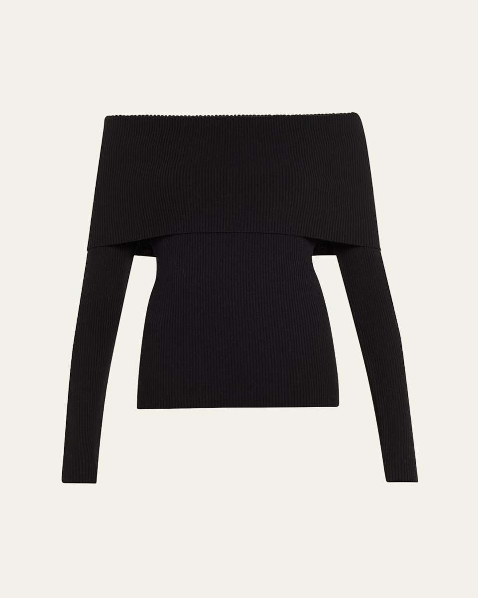 Evelyn Ribbed Off-Shoulder Top