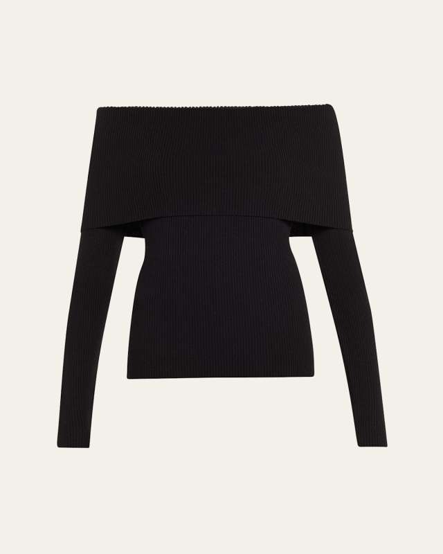 Evelyn Ribbed Off-Shoulder Top