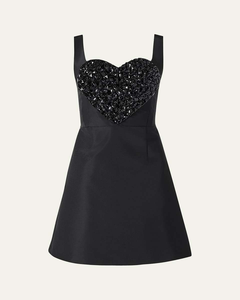 Crystal Heart Sleeveless Mini Dress