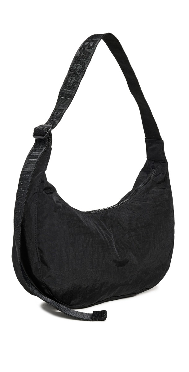 BAGGU Medium Nylon Crescent Bag Black