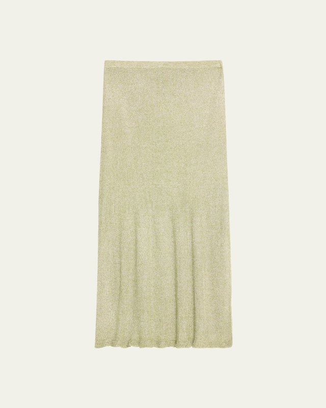 Viscose Metallic Rib Skirt