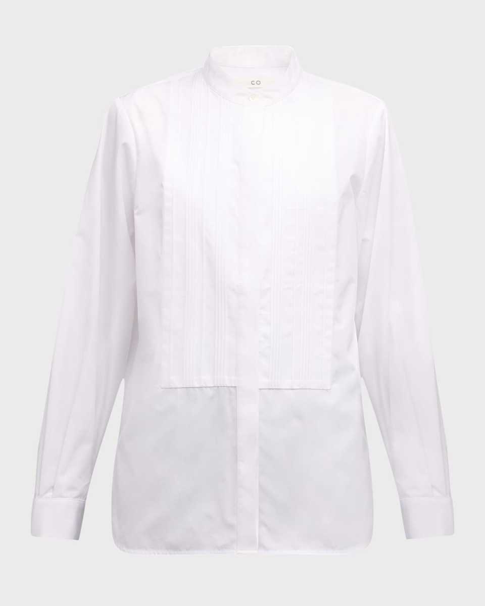 Pleated Bib-Front Tuxedo Shirt