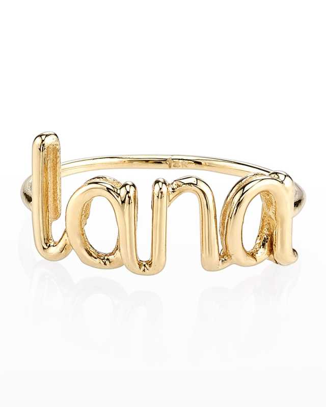Ava 14K Gold Custom Script Wire Ring