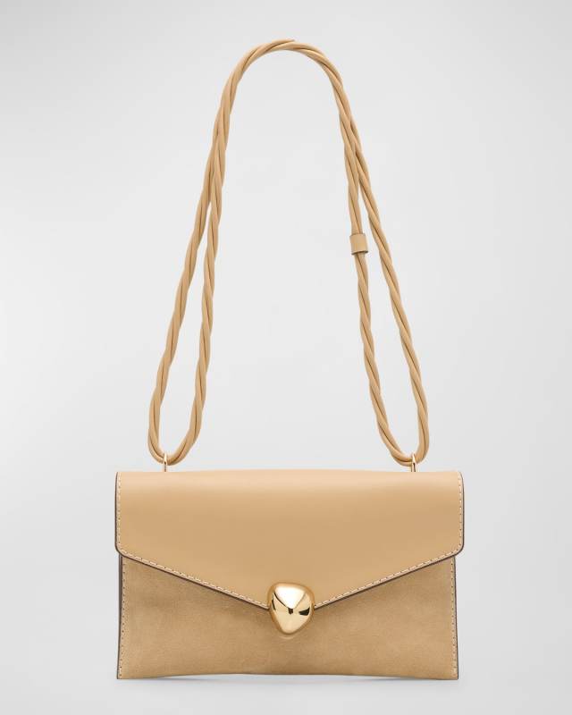 Renee Flap Suede & Leather Crossbody Bag